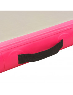 Tappetino Ginnastica Gonfiabile con Pompa 600x100x10cm PVC Rosa