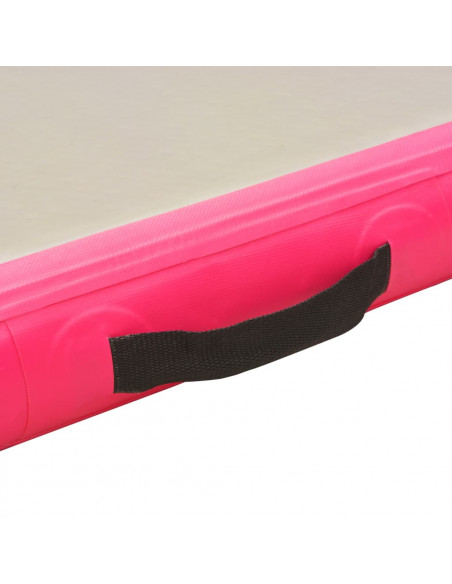 Tappetino Ginnastica Gonfiabile con Pompa 600x100x10cm PVC Rosa