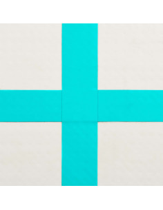 Tappetino Ginnastica Gonfiabile e Pompa 200x200x10 cm PVC Verde