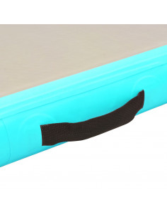 Tappetino Ginnastica Gonfiabile e Pompa 400x100x10 cm PVC Verde