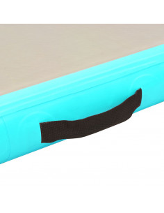 Tappetino Ginnastica Gonfiabile e Pompa 800x100x10 cm PVC Verde