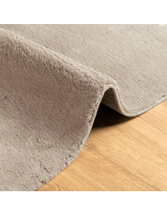 Tappeto a Pelo Corto HUARTE Morbido e Lavabile Sabbia 120x120cm