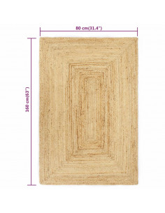 Tappeto Artigianale in Juta Naturale 80x160 cm