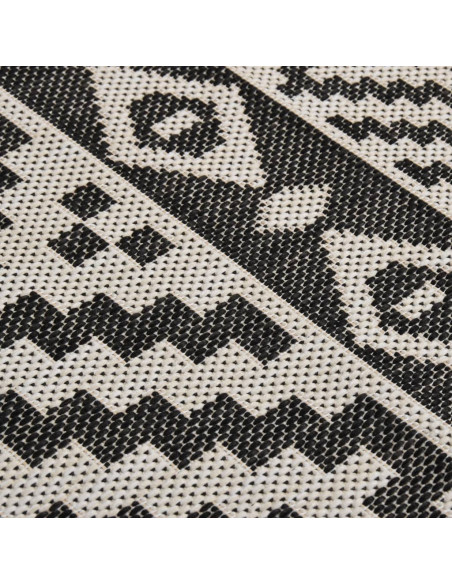 Tappeto da Esterni a Tessitura Piatta 100x200 cm Strisce Nere