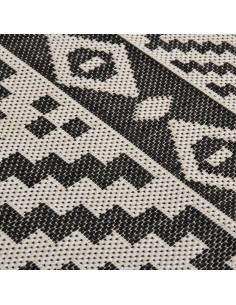 Tappeto da Esterni a Tessitura Piatta 120x170 cm Strisce Nere