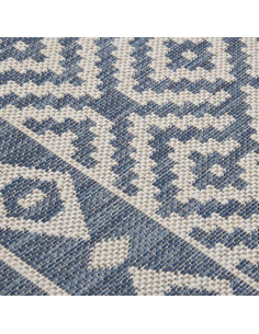Tappeto da Esterni a Tessitura Piatta 160x230 cm Strisce Blu