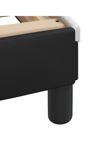 Letto con Materasso Nero e Bianco 100x200 cm in Similpelle