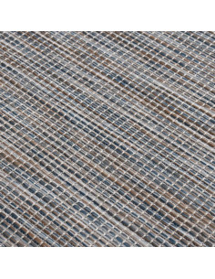 Tappeto da Esterni a Tessitura Piatta 80x250 cm Marrone e Blu