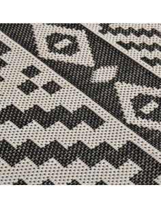 Tappeto da Esterni a Tessitura Piatta 80x250 cm Strisce Nere