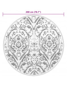 Tappeto da Esterni Arancione e Bianco Ø200 cm in PP