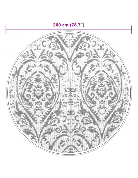 Tappeto da Esterni Arancione e Bianco Ø200 cm in PP