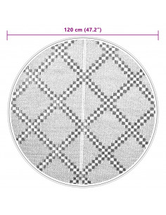 Tappeto da Esterni Marrone Ø120 cm in PP
