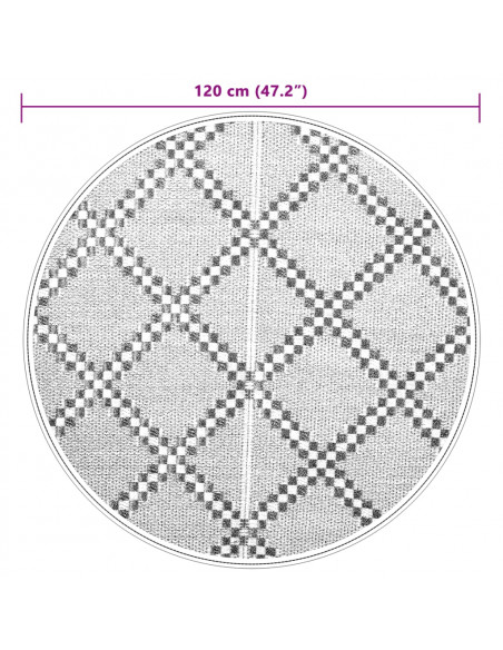 Tappeto da Esterni Marrone Ø120 cm in PP
