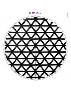 Tappeto da Esterni Nero Ø120 cm in PP