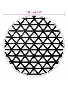 Tappeto da Esterni Nero Ø160 cm in PP