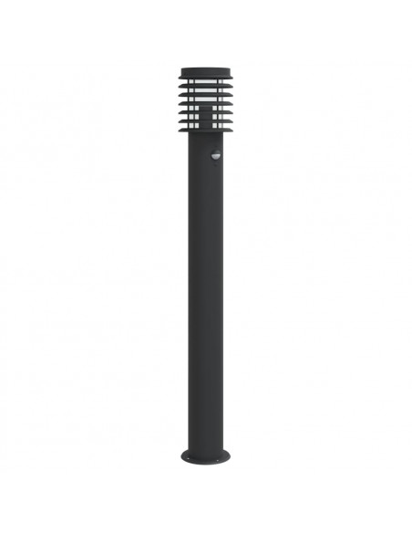 Lampada da Terra per Esterni Sensore Nera 110 cm in Acciaio