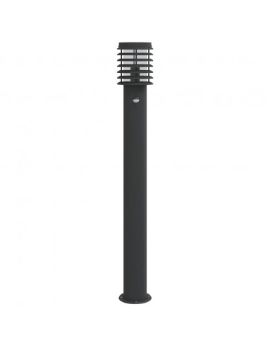 Lampada da Terra per Esterni Sensore Nera 110 cm in Acciaio