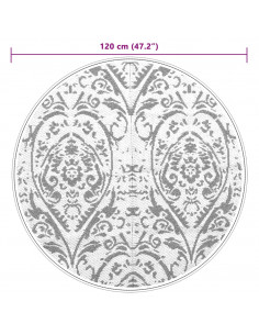 Tappeto da Esterno Arancione e Bianco Ø120 cm in PP