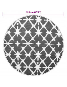Tappeto da Esterno Blu e Bianco Ø120 cm in PP