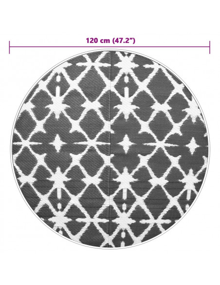 Tappeto da Esterno Blu e Bianco Ø120 cm in PP