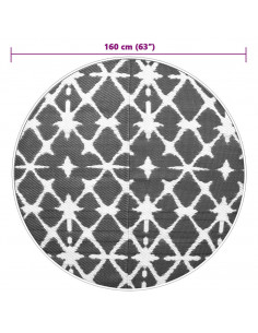 Tappeto da Esterno Blu e Bianco Ø160 cm in PP