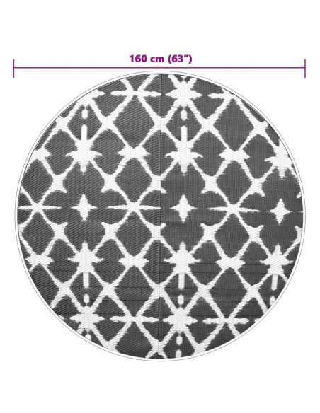 Tappeto da Esterno Blu e Bianco Ø160 cm in PP