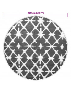 Tappeto da Esterno Blu e Bianco Ø200 cm in PP