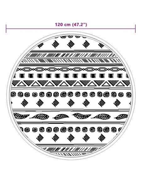 Tappeto da Esterno Grigio Ø120 cm in PP
