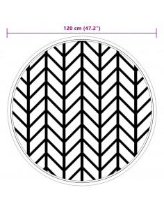Tappeto da Esterno Grigio Ø120 cm in PP