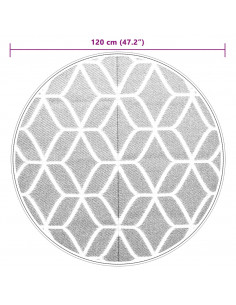 Tappeto da Esterno Grigio Ø120 cm in PP