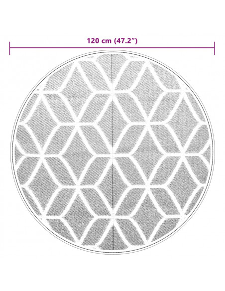 Tappeto da Esterno Grigio Ø120 cm in PP