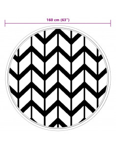 Tappeto da Esterno Grigio Ø160 cm in PP
