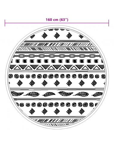 Tappeto da Esterno Grigio Ø160 cm in PP