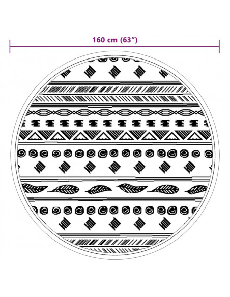 Tappeto da Esterno Grigio Ø160 cm in PP