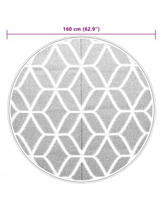 Tappeto da Esterno Grigio Ø160 cm in PP