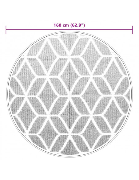 Tappeto da Esterno Grigio Ø160 cm in PP