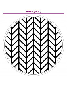 Tappeto da Esterno ARAKIL Grigio Ø200 cm in PP