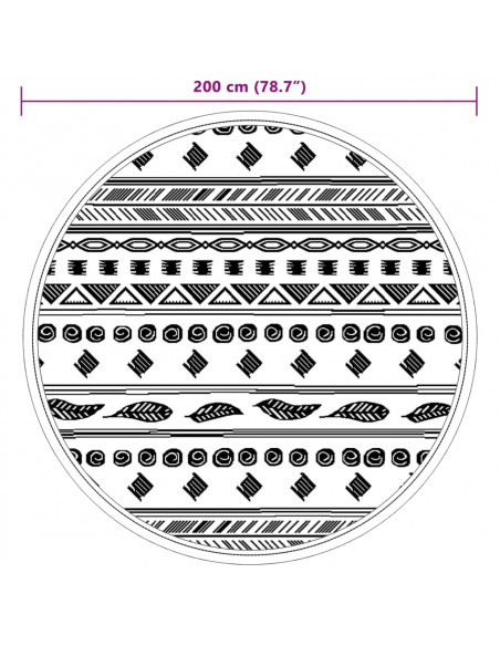 Tappeto da Esterno Grigio Ø200 cm in PP