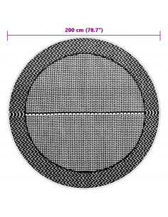 Tappeto da Esterno Grigio Ø200 cm in PP