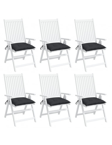 Cuscini per Sedia 6 pz Neri 40x40x7 cm in Tessuto Oxford
