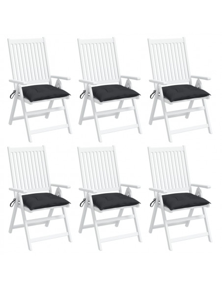 Cuscini per Sedia 6 pz Neri 40x40x7 cm in Tessuto Oxford