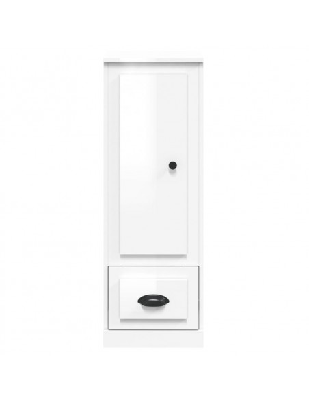 Credenza Bianco Lucido 36x35,5x103,5 cm in Legno Multistrato