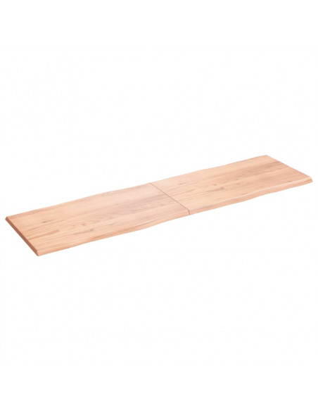 Piano Tavolo Marrone Chiaro 220x60x(2-4) cm Rovere Non Trattato