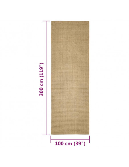 Tappeto in Sisal per Tiragraffi 100x300 cm