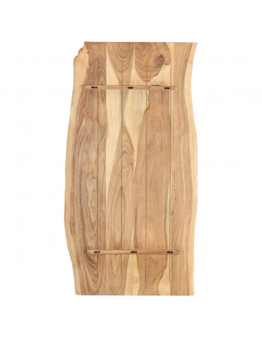 Piano del Tavolo in Legno Massello di Acacia 118x(50-60)x2,5 cm