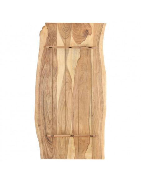 Piano del Tavolo in Legno Massello di Acacia 118x(50-60)x2,5 cm