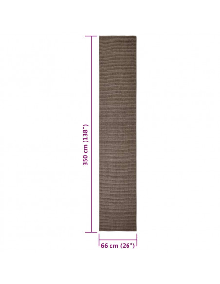 Tappeto in Sisal per Tiragraffi Marrone 66x350 cm