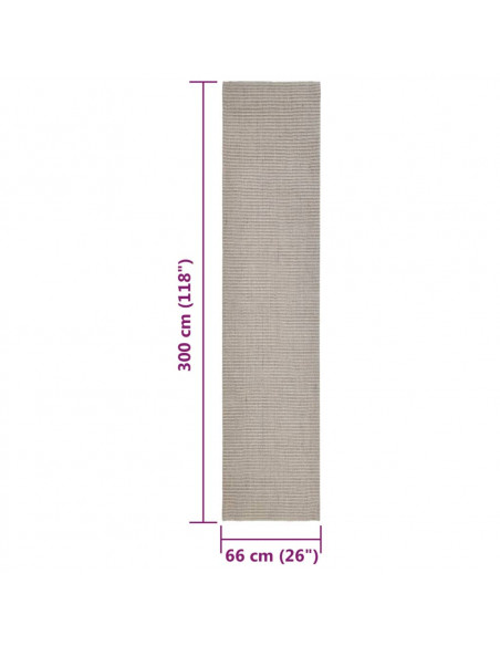Tappeto in Sisal per Tiragraffi Sabbia 66x300 cm