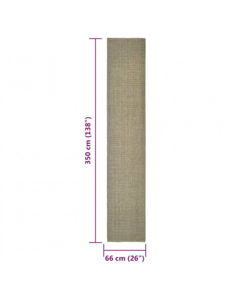 Tappeto in Sisal per Tiragraffi Tortora 66x350 cm