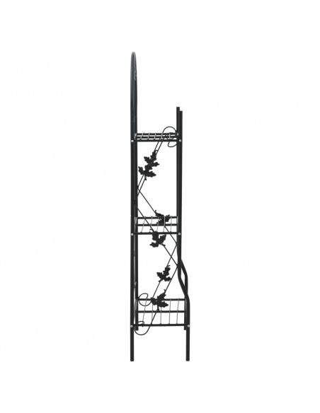 Supporto per Piante a 3 Livelli Nero 52x28x128 cm in Ferro